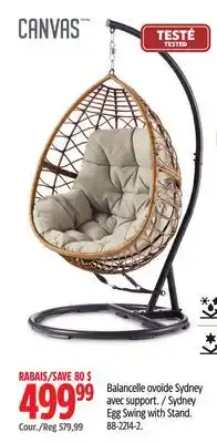 Canadian Tire CANVAS Sydney Egg Swing with Stand offer