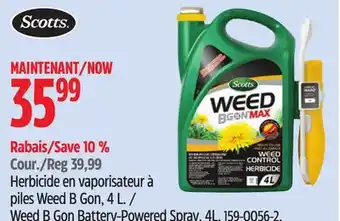 Canadian Tire Scotts Weed B Gon Battery-Powered Spray, 4L offer