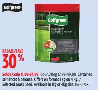 Canadian Tire Golfgreen Selected Grass Seed offer