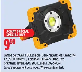 Canadian Tire Vendor Brand Foldable LED Work Light offer