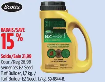 Canadian Tire Scotts Turf Builder EZ Seed, 1.7kg offer