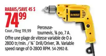 Canadian Tire DEWALT 3⁄8˝ Drill/Driver, 7A offer