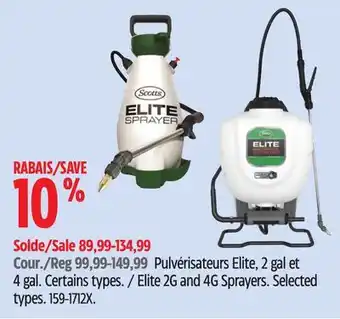 Canadian Tire Scotts Elite 2G and 4G Sprayers offer