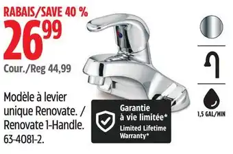 Canadian Tire DANZE Renovate 1-Handle Bathroom Faucets offer