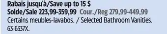 Canadian Tire Canvas Selected Bathroom Vanities offer