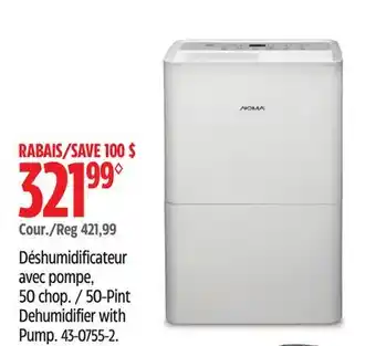 Canadian Tire NOMA 50-Pint Dehumidifier with Pump offer