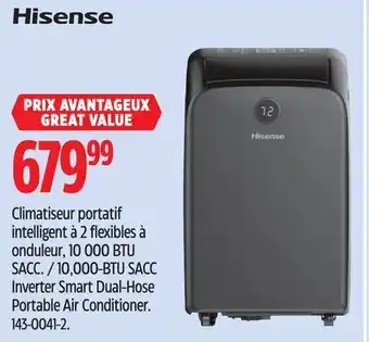 Canadian Tire Hisense 10,000-BTU SACC Inverter Smart Dual-Hose Portable Air Conditioner offer