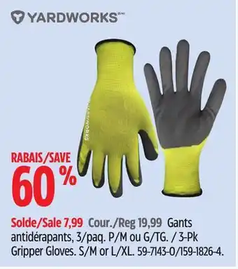 Canadian Tire Yardworks 3-Pk Gripper Gloves offer