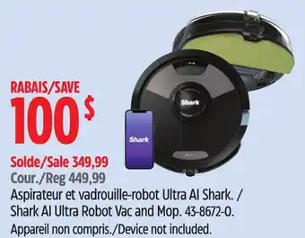 Canadian Tire Shark AI Ultra Robot Vac and Mop offer