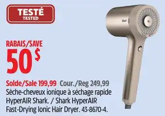 Canadian Tire Shark HyperAIR Fast-Drying Ionic Hair Dryer offer