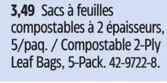 Canadian Tire CTC Compostable 2-Ply Leaf Bags, 5-Pack offer