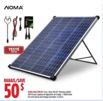 Canadian Tire NOMA 100W Solar Kit with Stand and Charge Controller offer