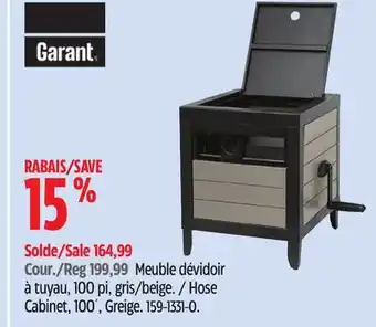 Canadian Tire Garant Hose Cabinet, 100', Greige offer