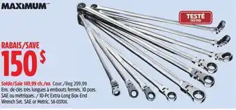 Canadian Tire MAXIMUM 10-Pc Extra-Long Box-End Wrench Set offer
