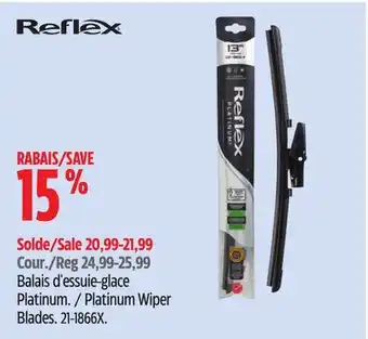 Canadian Tire Reflex Platinum Wiper Blades offer