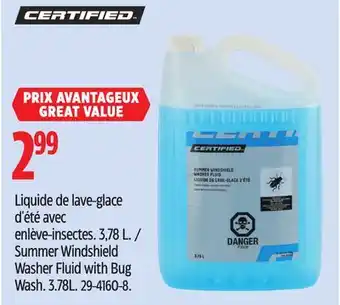 Canadian Tire Certified Summer Windshield Washer Fluid with Bug Wash offer