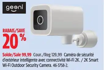Canadian Tire Geeni 2K Smart Wi-Fi Outdoor Security Camera offer