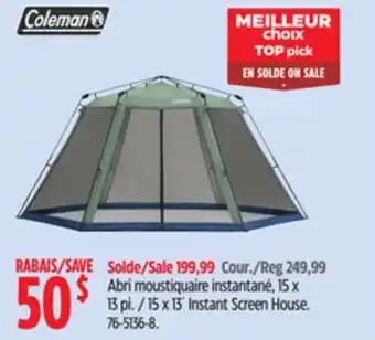 Canadian Tire Coleman 15 x 13' Instant Screen House offer