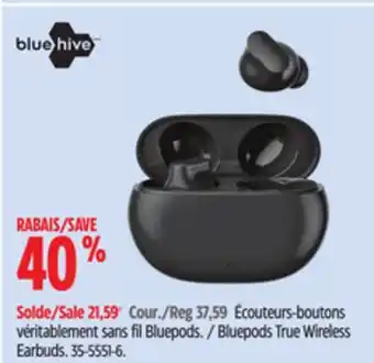 Canadian Tire Bluehive Bluepods True Wireless Earbuds offer