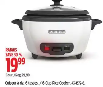 Canadian Tire Black & Decker 6-Cup Rice Cooker offer