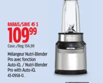 Canadian Tire Ninja Nutri-Blender Pro with Auto-iQ offer