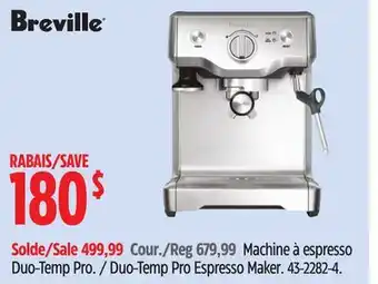 Canadian Tire Breville Duo-Temp Pro Espresso Maker offer
