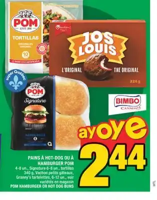 Super C PAINS À HOT-DOG OU À HAMBURGER POM | POM HAMBURGER OR HOT DOG BUNS offer