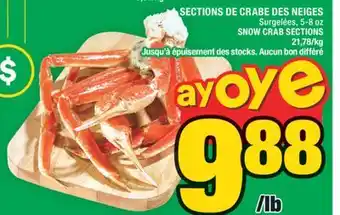 Super C SECTIONS DE CRABE DES NEIGES | SNOW CRAB SECTIONS offer