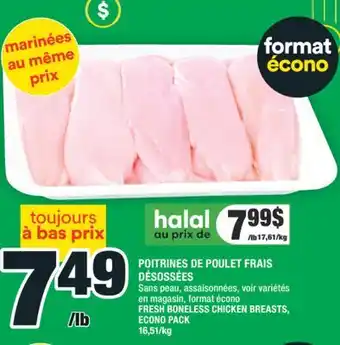 Super C POITRINES DE POULET FRAIS DÉSOSSÉES | FRESH BONELESS CHICKEN BREASTS offer