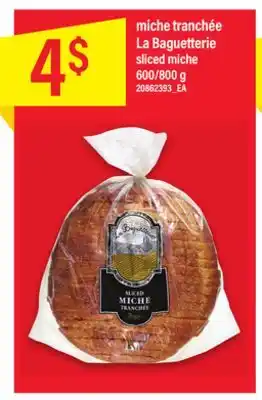 Maxi miche tranchée La Baguetterie sliced miche offer