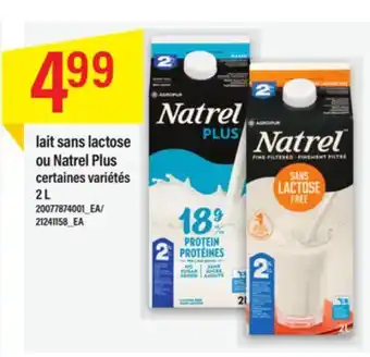 Maxi LAIT SANS LACTOSE OU NATREL PLUS, 2 L offer