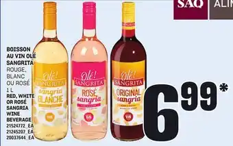 Provigo BOISSON AU VIN OLÉ SANGRITA ROUGE, BLANC OU ROSÉ 1 L offer