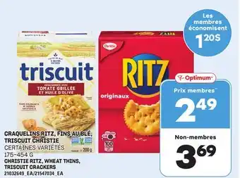 Provigo CRAQUELINS RITZ, FINS AU BLÉ, TRISCUIT CHRISTIE, 175-454 G offer