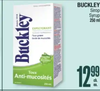 Jean Coutu BUCKLEY Syrup offer