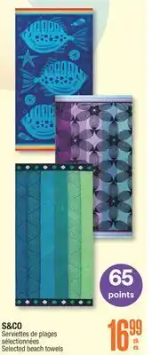 Jean Coutu S&CO Selected beach towels offer