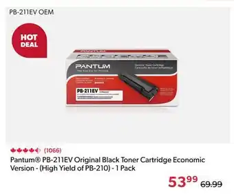 Shopper+ Pantum PB-211EV Original Black Toner Cartridge Economic Version - (High Yield of PB-210) - 1 Pack offer