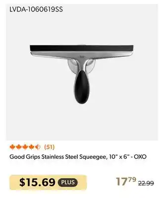 Shopper+ Good Grips Stainless Steel Squeegee, 10 x 6 - OXO offer