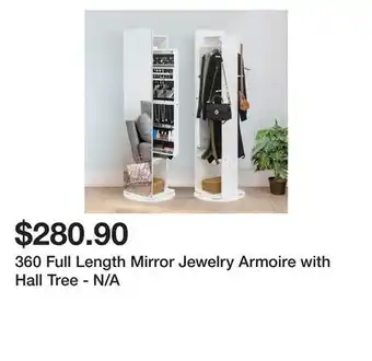 Bed Bath & Beyond 360 Full Length Mirror Jewelry Armoire with Hall Tree - N/A offer