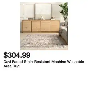 Wayfair Davi Faded Stain-Resistant Machine Washable Area Rug offer