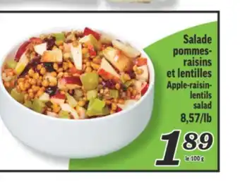 Marché Richelieu SALADE POMMES‑ RAISINS ET LENTILLES | APPLE‑RAISIN‑ LENTILS SALAD offer