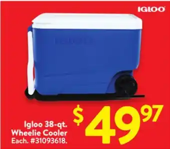Walmart Igloo 38-qt. Wheelie Cooler offer