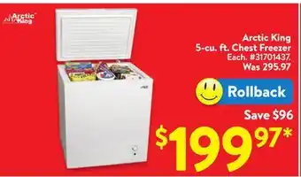 Walmart Arctic King 5-cu. ft. Chest Freezer offer