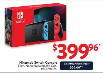 Walmart Nintendo Switch Console offer