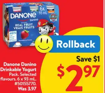 Walmart Danone Danino Drinkable Yogurt offer