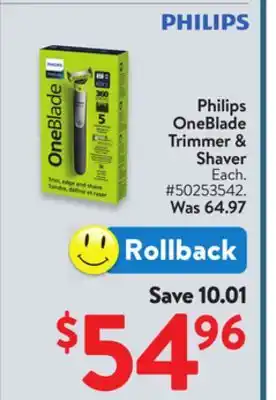 Walmart Philips OneBlade Trimmer & Shaver offer