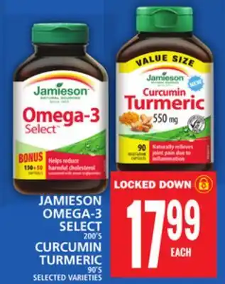 Food Basics JAMIESON OMEGA-3 SELECT OR CURCUMIN TURMERIC offer