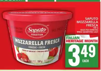 Food Basics SAPUTO MOZZARELLA FRESCA offer