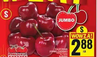 Food Basics CALIFORNIA JUMBO CHERRIES offer
