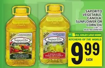 Food Basics SAPORITO VEGETABLE, CANOLA, SUNFLOWER OR CORN OIL offer