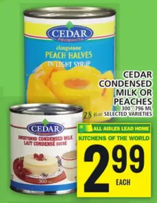 Food Basics CEDAR CONDENSED MILK OR PEACHES offer